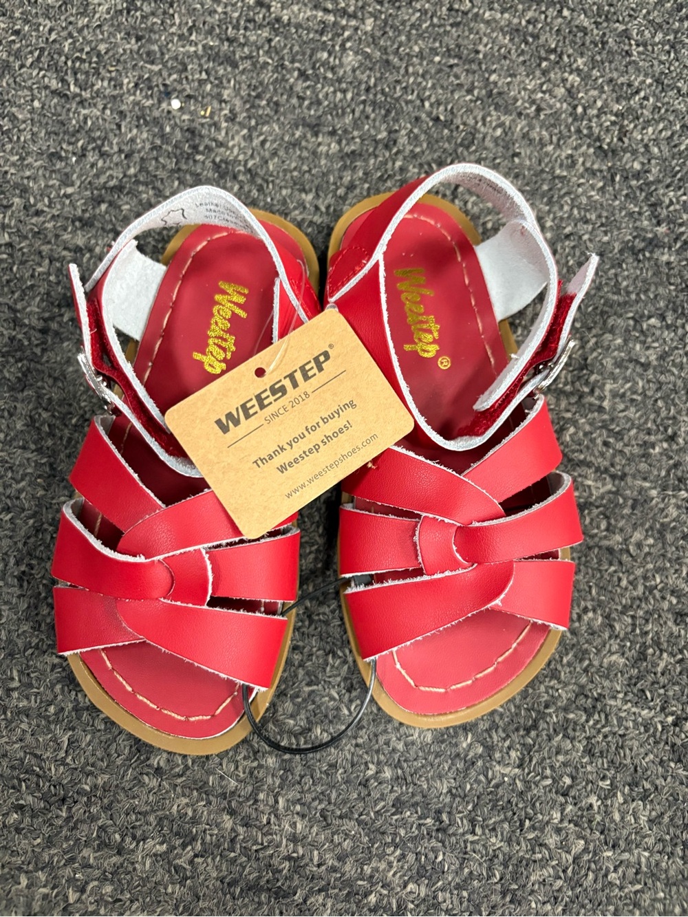 Weestep Red Kids Sandals with Secure Ankle Strap